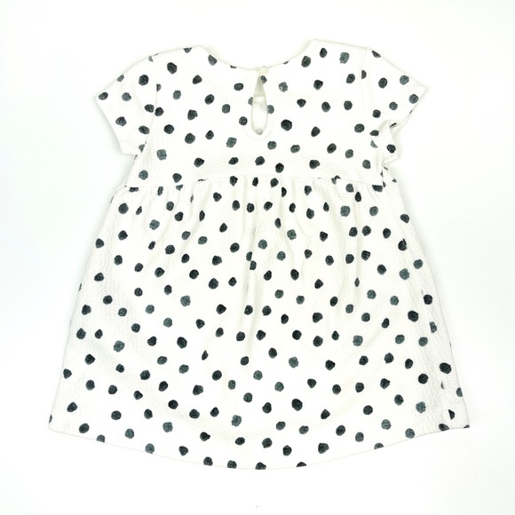 🐯2/$15🐯 ZARA Baby White Black Polka Dot Dress - Picture 4 of 13